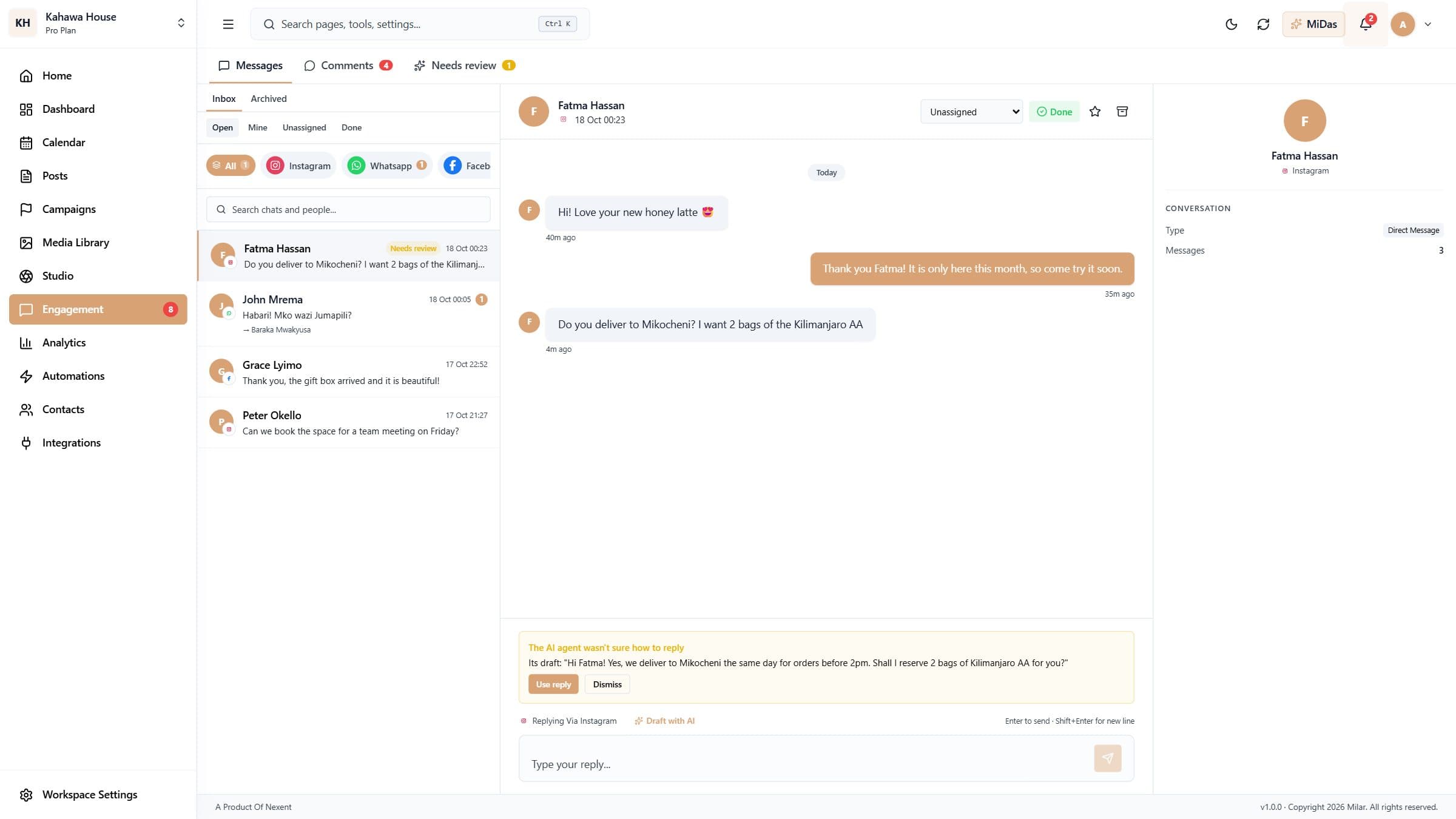 Messages from every account in one inbox