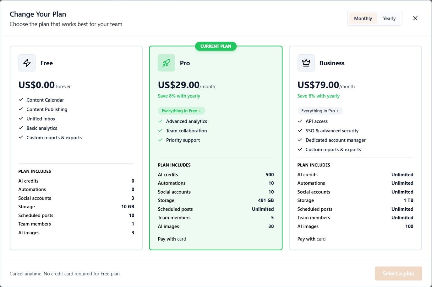 Choosing a plan and how to pay